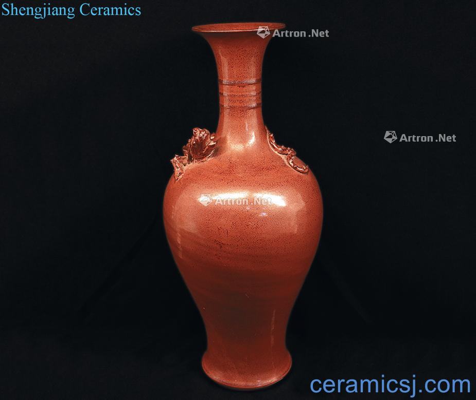 Ming Alum red dragon glass bottle