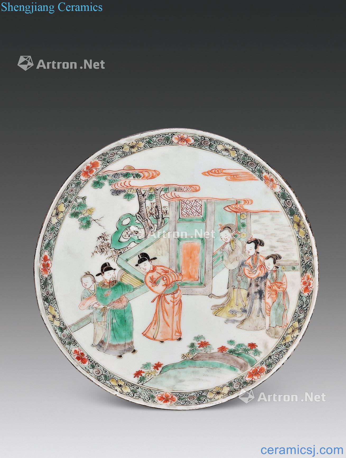 The qing emperor kangxi grain ceramic tile colorful characters