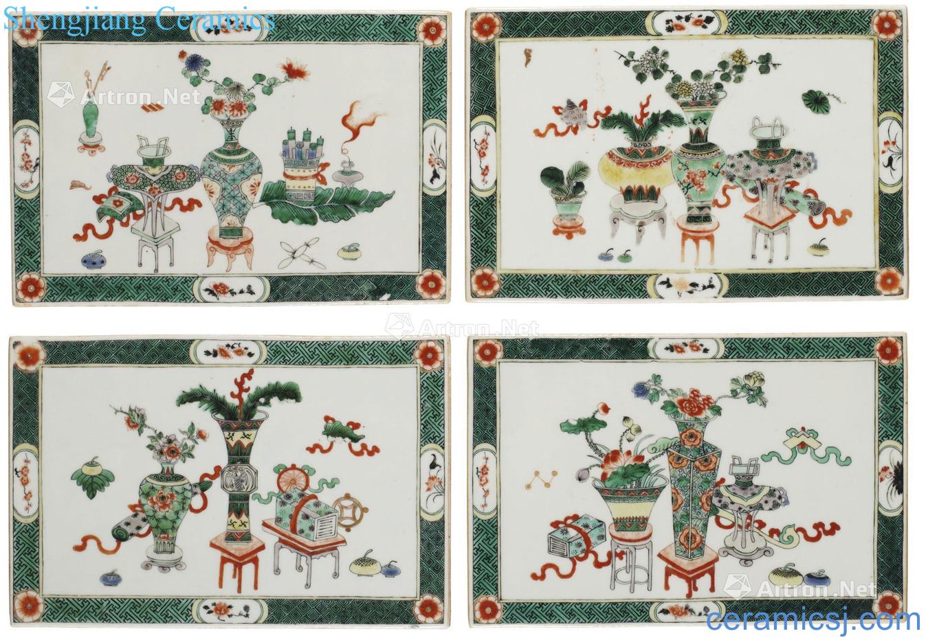 Qing dynasty in the 19th century Colorful rich ancient figure porcelain plate (4)