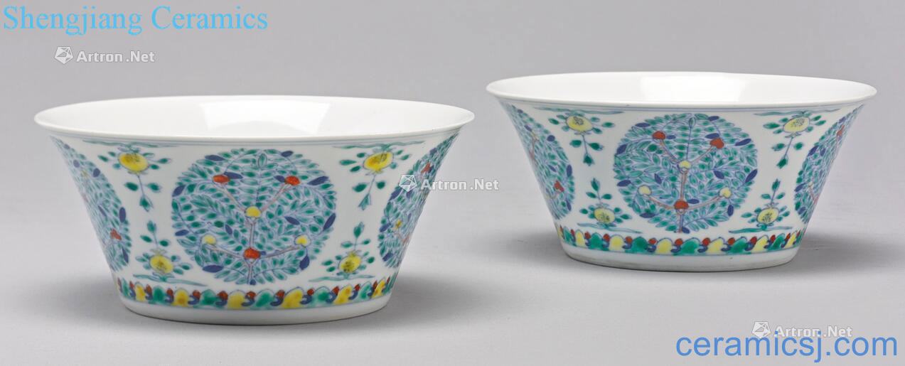 Qing daoguang bucket water chestnut 盌 CaiTuan decorative pattern (a)