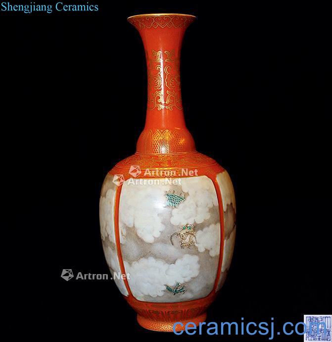 Qing dynasty blue and white color copy mallet bottle
