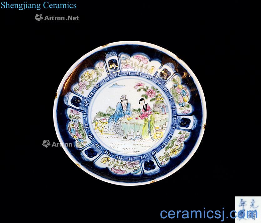 guangxu Blue and white enamel disc