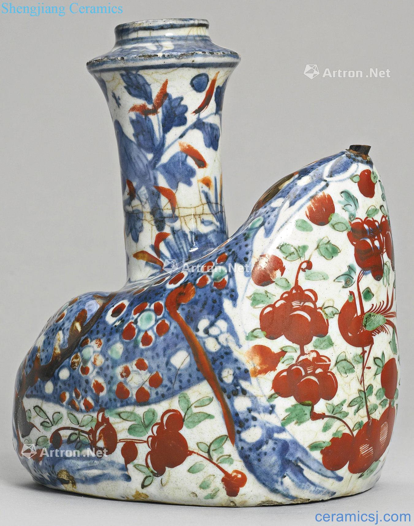 The late sixteenth century Blue and white add flower on grain frog shape after army