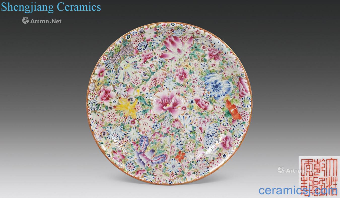 Pastel reign of qing emperor guangxu hundred decorative pattern plate