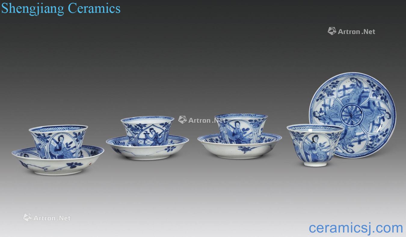 The qing emperor kangxi Blue and white had fullness (4 sets)