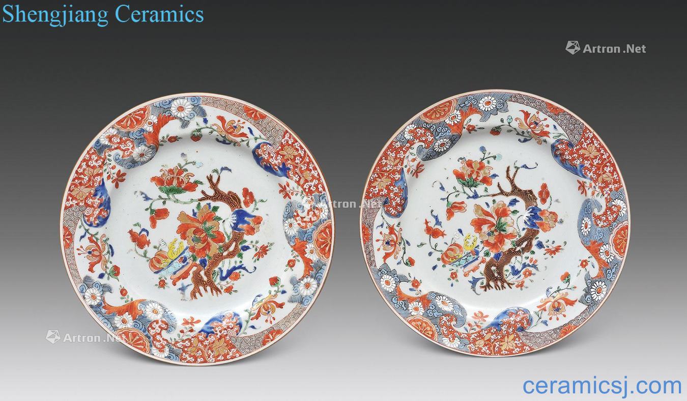 Qing yongzheng pastel flowers tray (a)