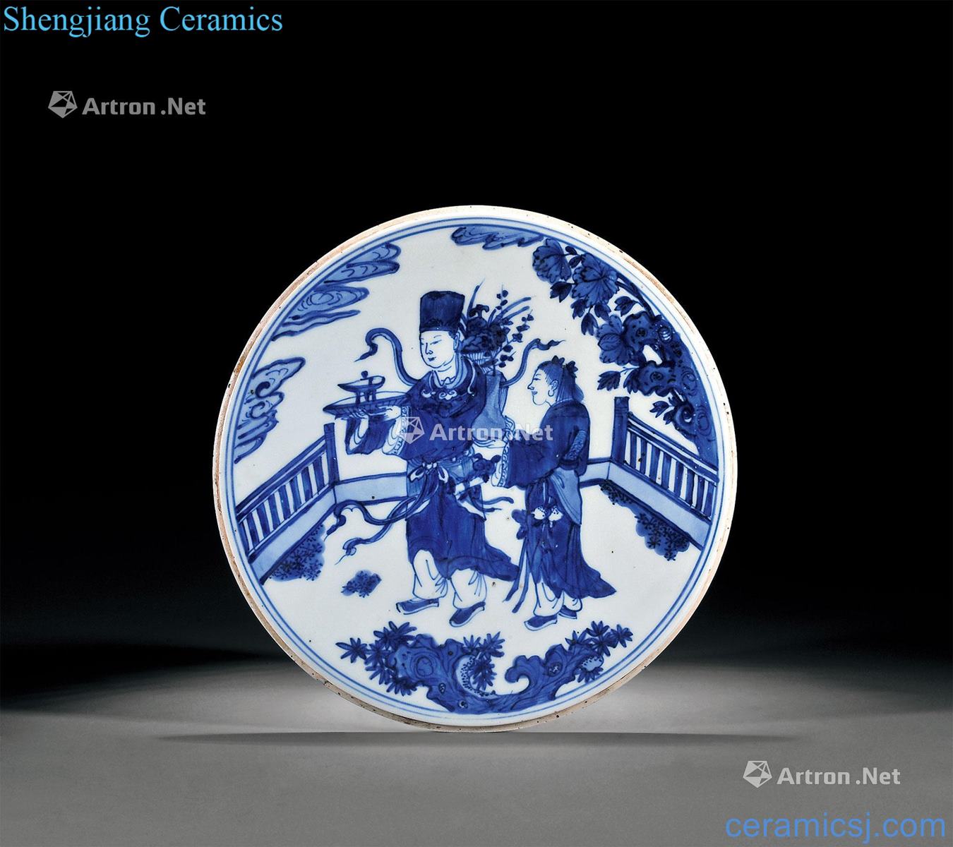 Ming jiajing blue and white porcelain plate into jue diagram