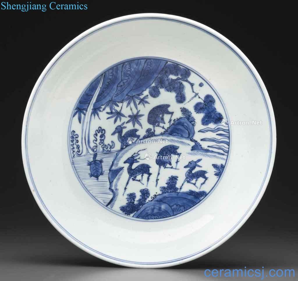 Ming jiajing Blue and white five deer figure