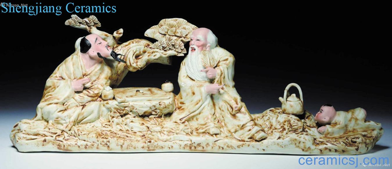 Feng Wenxin Feng Wenxin "fairy handtalk" scene porcelain industry sculpture of ceramics