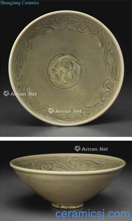 Northern song dynasty Yao state kiln peony grains dai li type 盌 green glaze