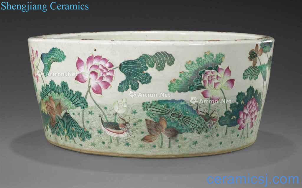 In the 19th century the lotus pond pastel figure flowerpot