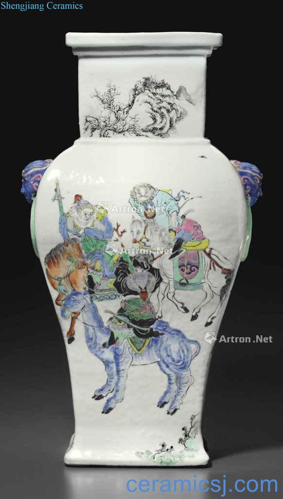 Qing dynasty in the 19th century pastel "eight pretty up chunks" figure bottles