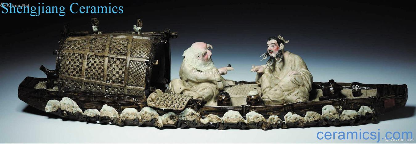 Wei Sheng yao Ceramic Wei Sheng yao "boat handtalk" sculpture