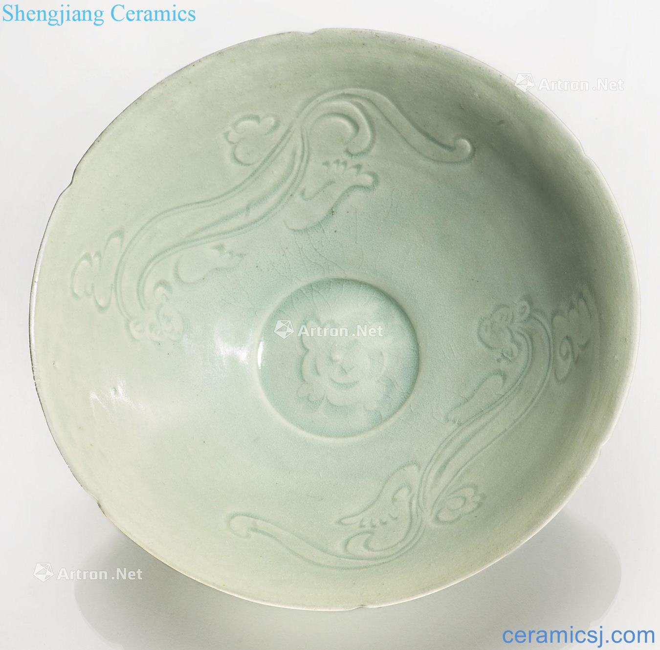 Song green craft therefore 盌 dragon pattern