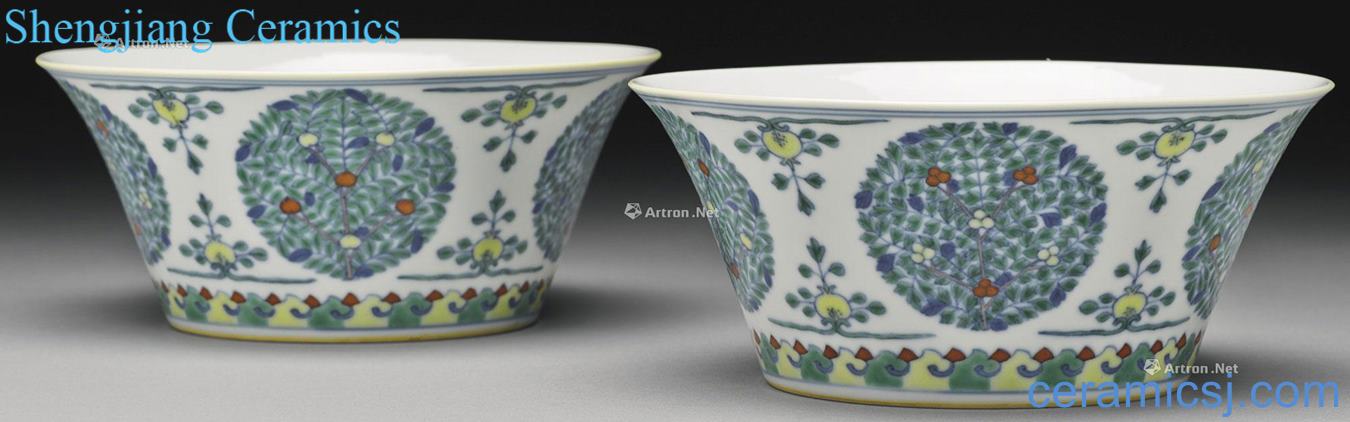 Qing jiaqing bucket horseshoe 盌 CaiTuan decorative pattern (a)