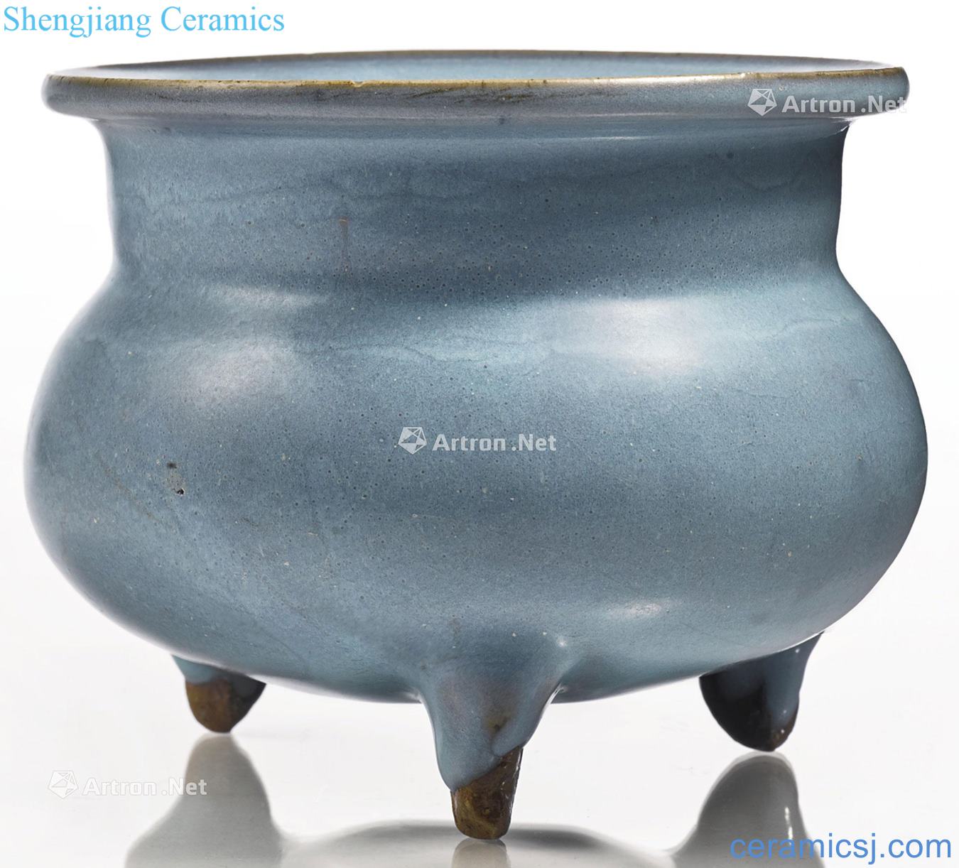 Gold/yuan Sky blue glaze three masterpieces furnace