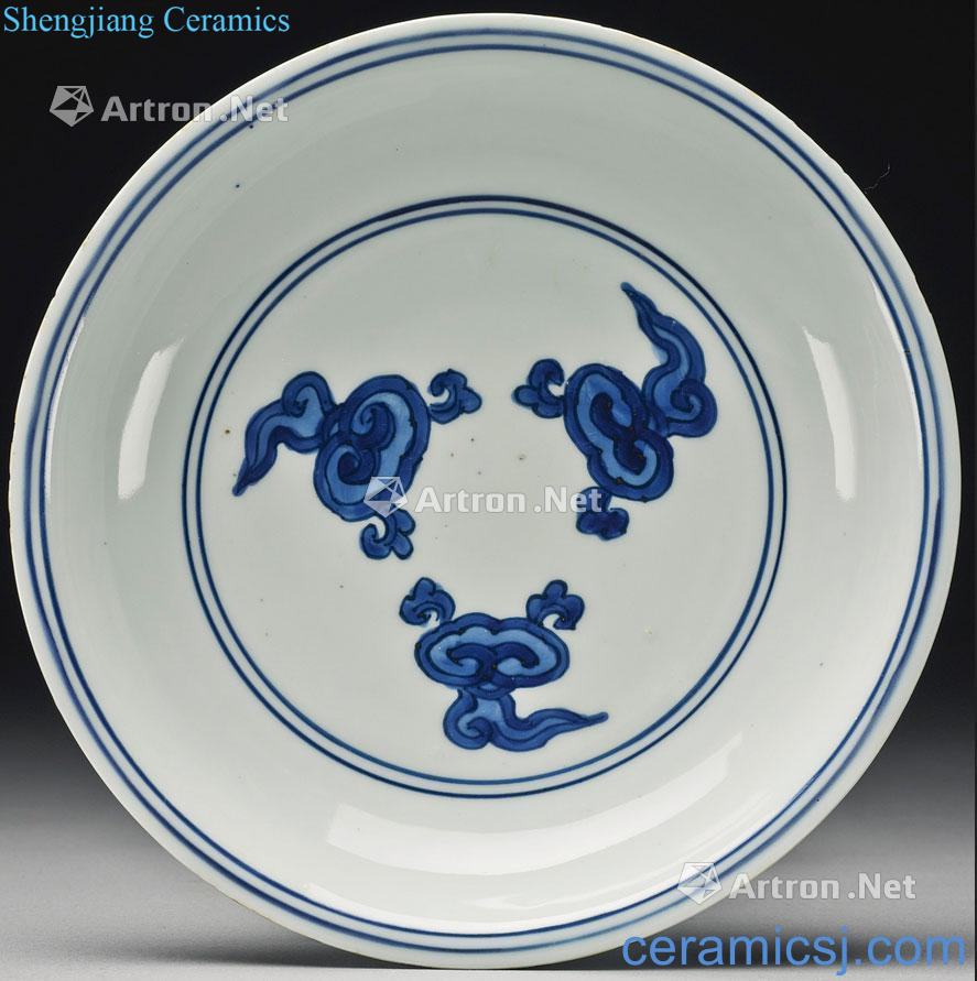 Ming wanli Blue and white ganoderma lucidum tray