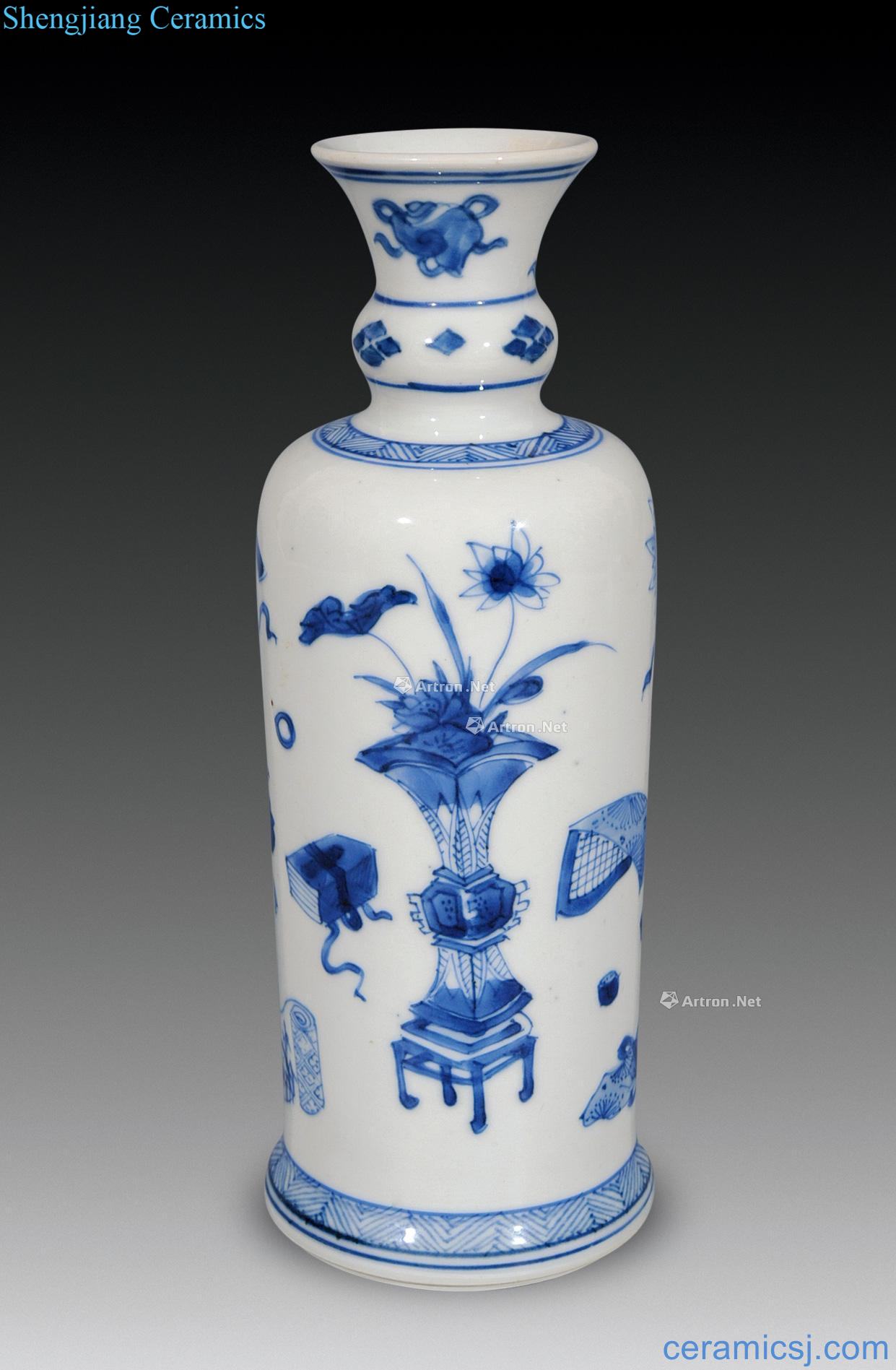 The qing emperor kangxi Blue and white antique bell