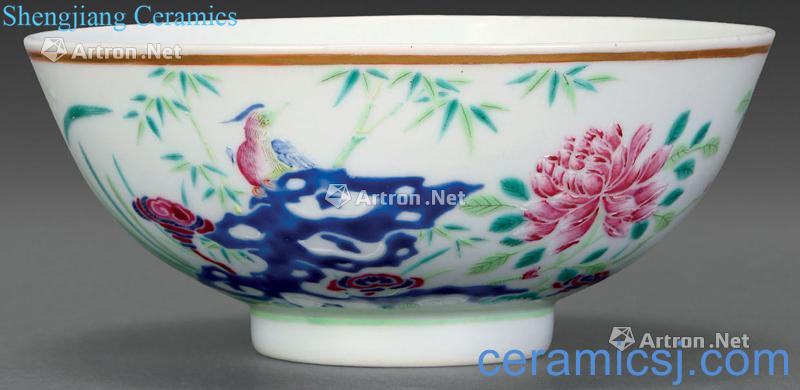 The powder enamel reign of qing emperor guangxu green-splashed bowls