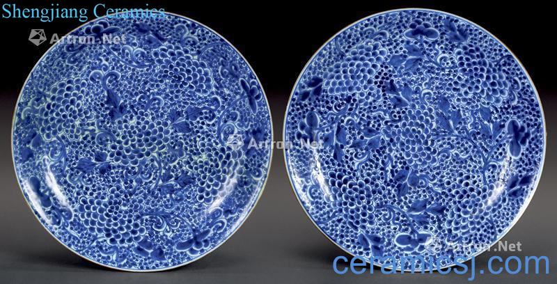 qing Blue and white flower plate (2)