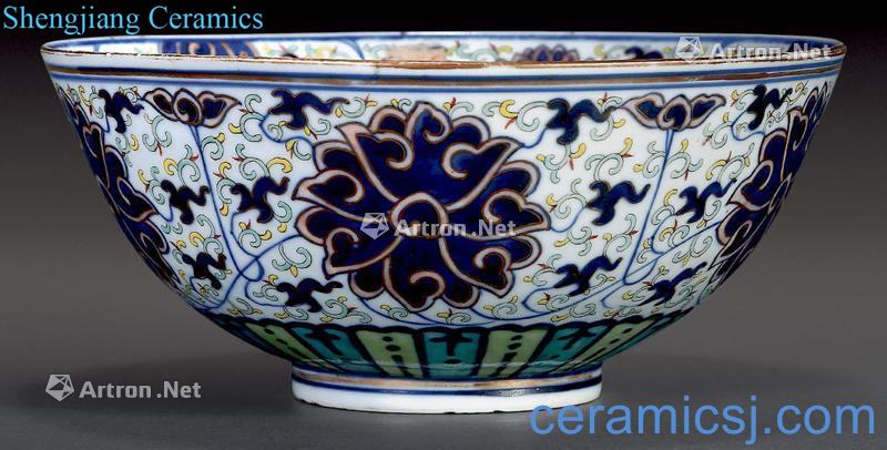 Qing guangxu Bucket color flower bowl