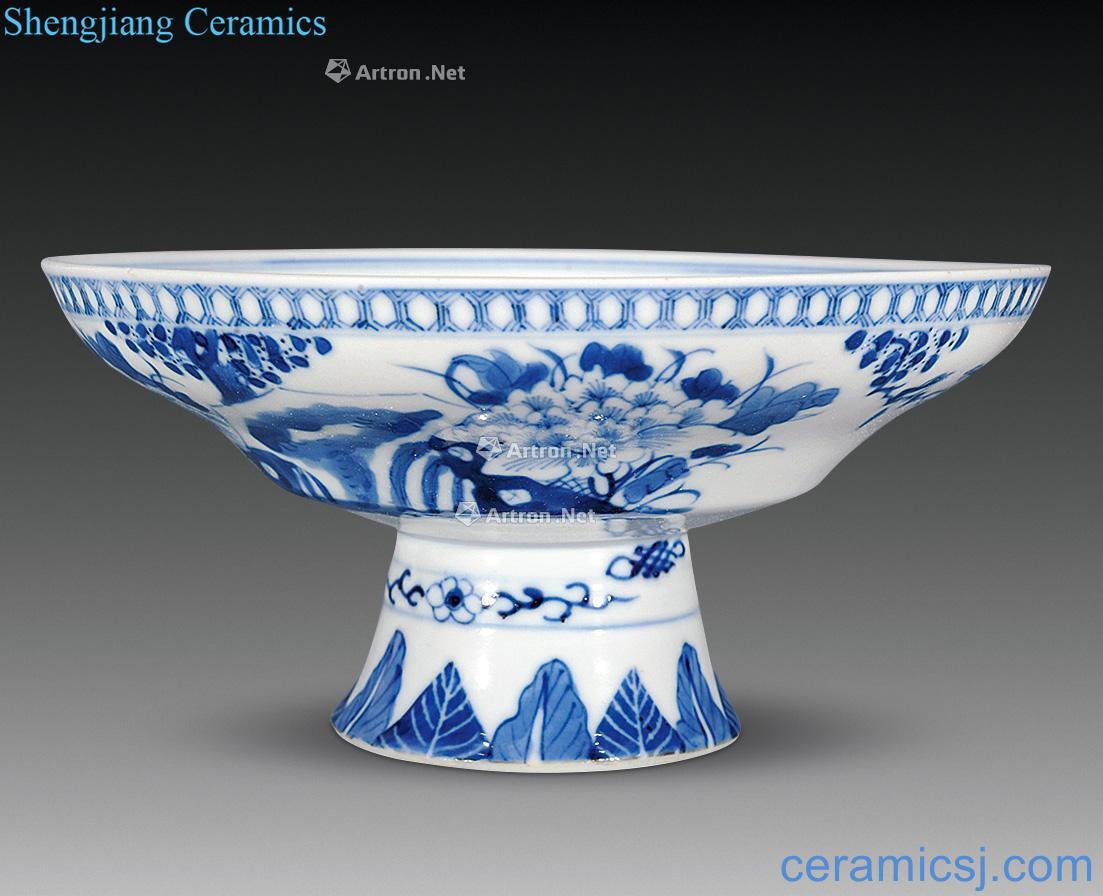 The late qing dynasty Blue and white flowers best for plate