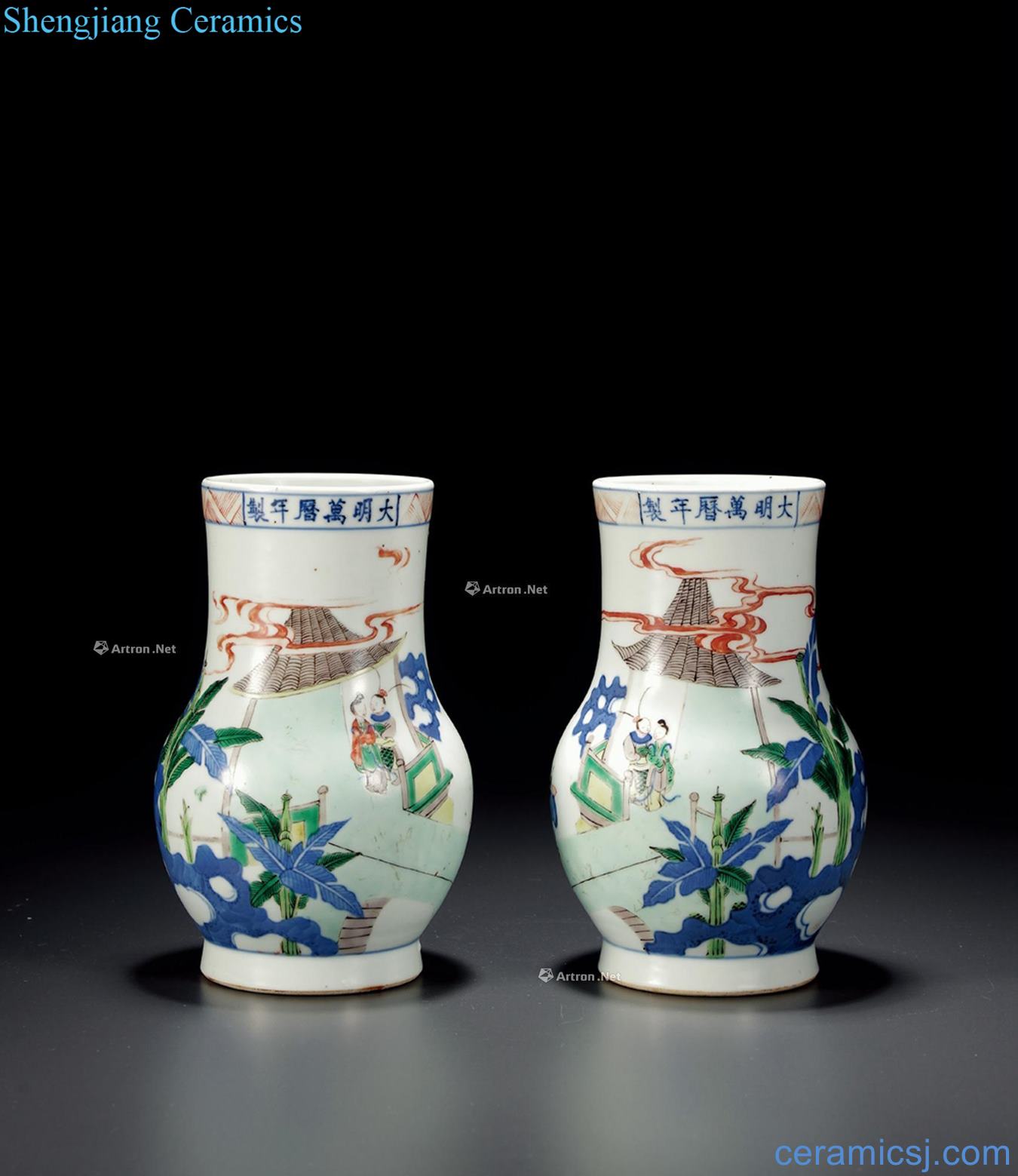 Qing porcelain powder enamel characters (a)