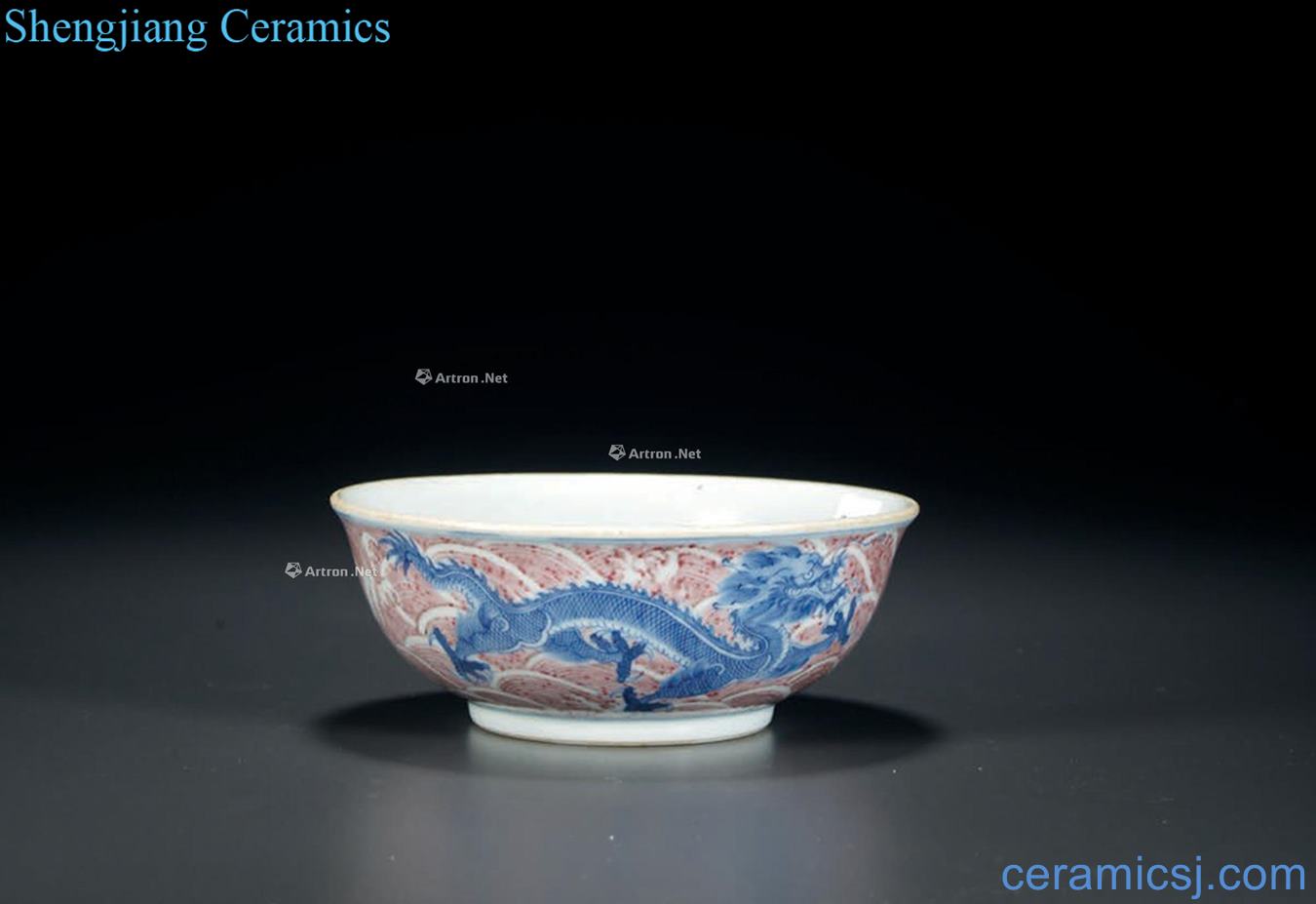 Qing dynasty blue-and-white youligong YunLongWen bowl of seawater