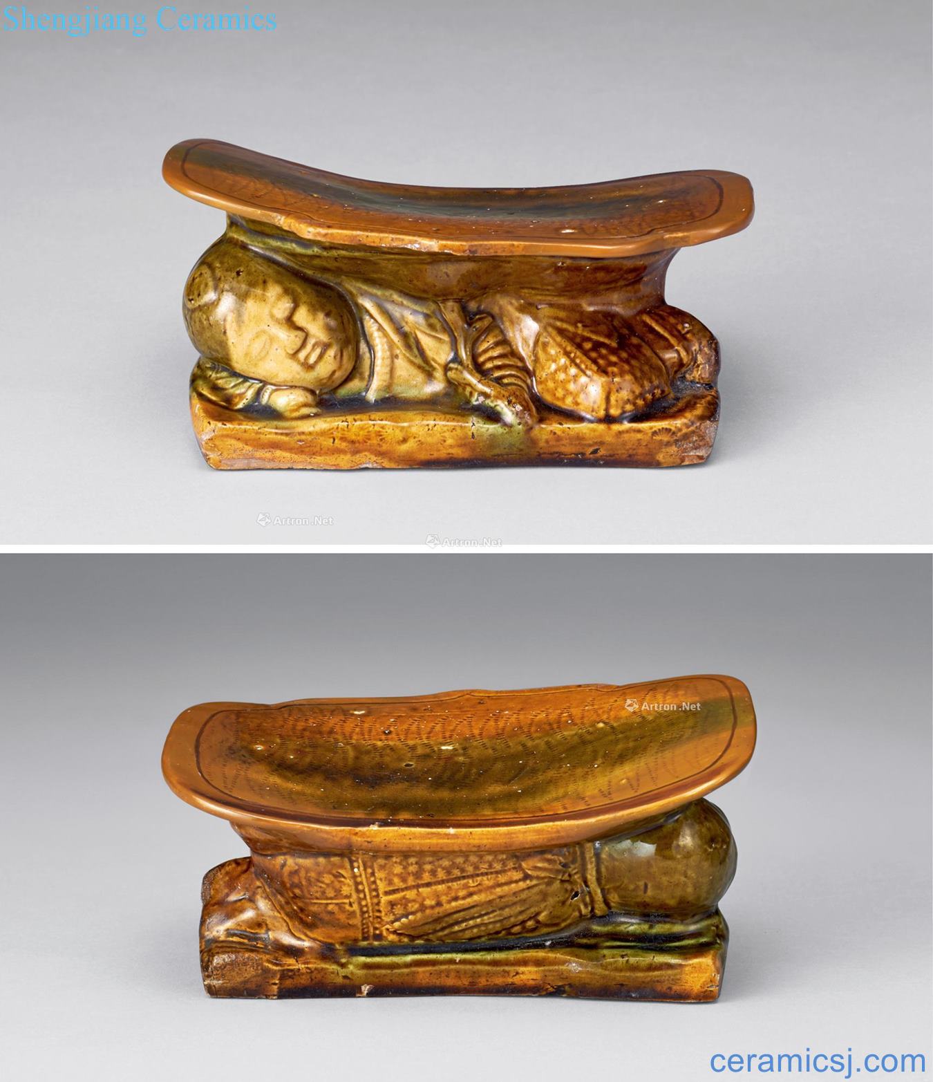 The northern song dynasty three-color lad pillow