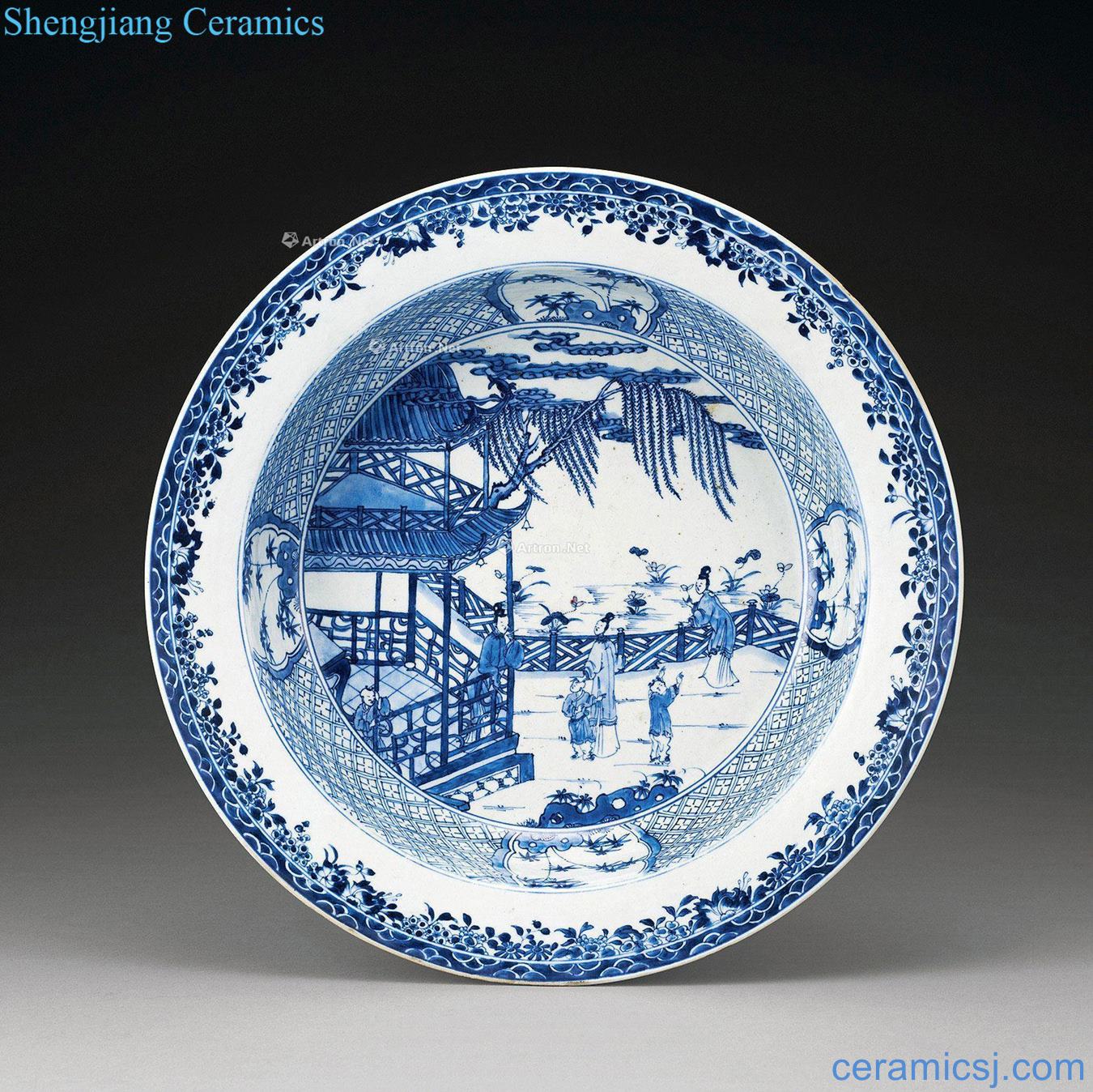 Stories of qing dynasty blue and white bowl