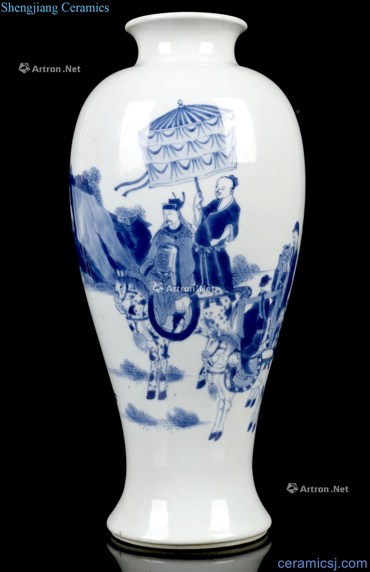 Kangxi porcelain horse figure bottles