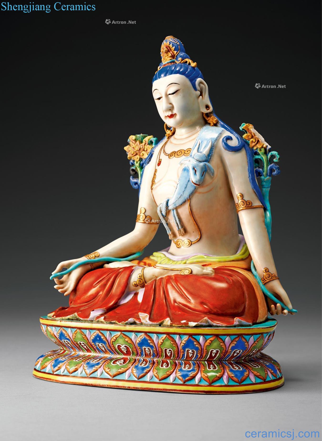 Qing emperor qianlong drive pastel guanyin bodhisattva