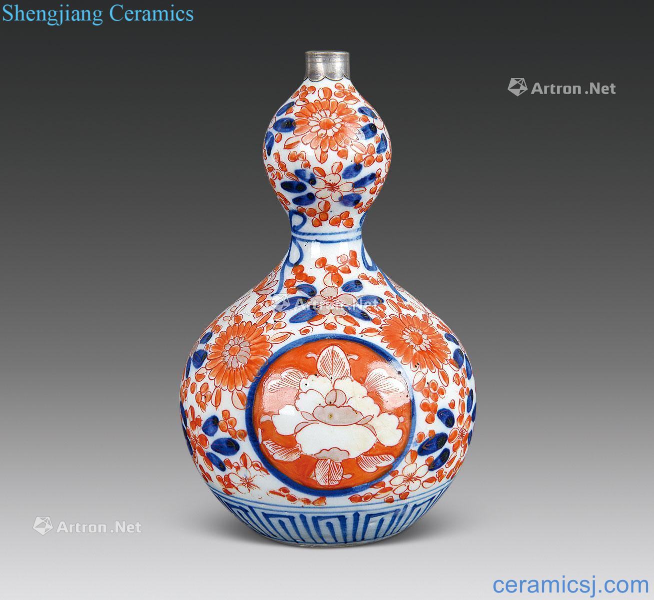 In the late Ming Red colour blue vitriol bottle gourd