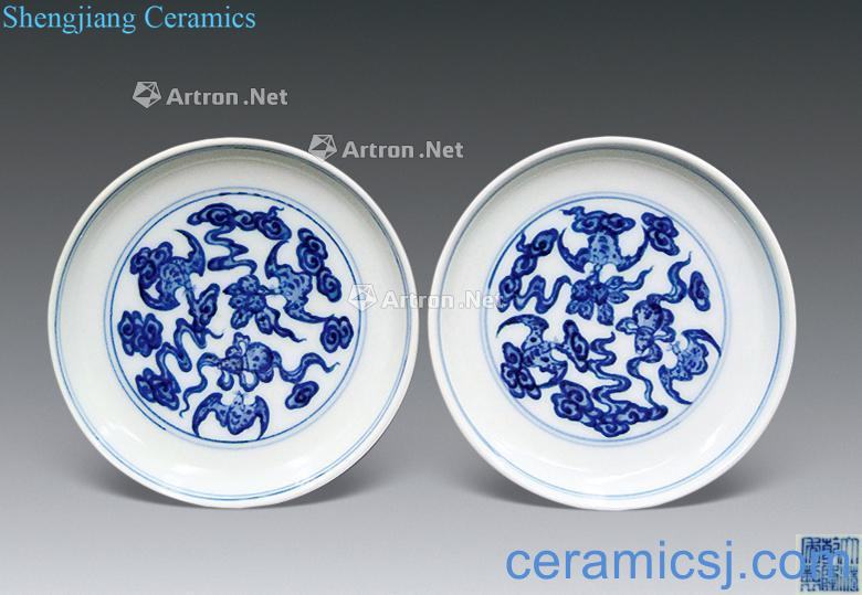 Qing qianlong Blue and white flower disc (a)