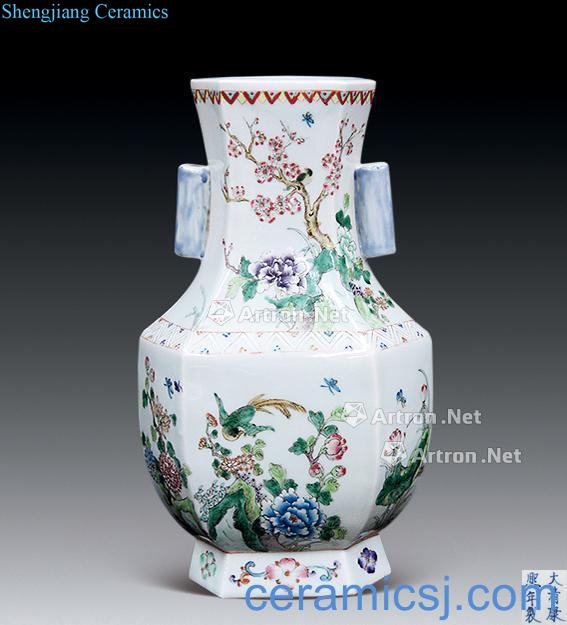 The qing emperor kangxi powder enamel double ears