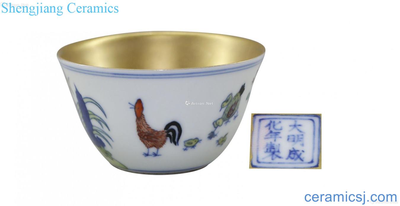 Bucket color gold chicken cylinder cup