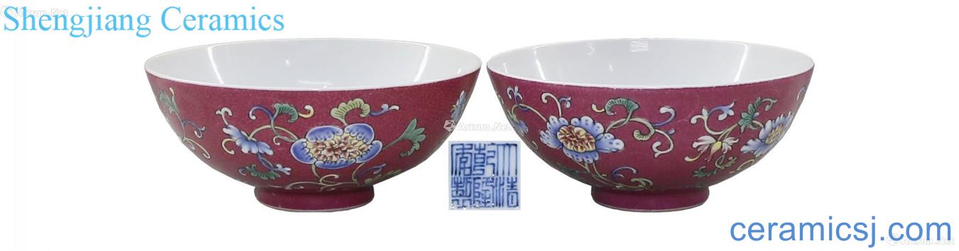 Colored enamel flowers green-splashed bowls