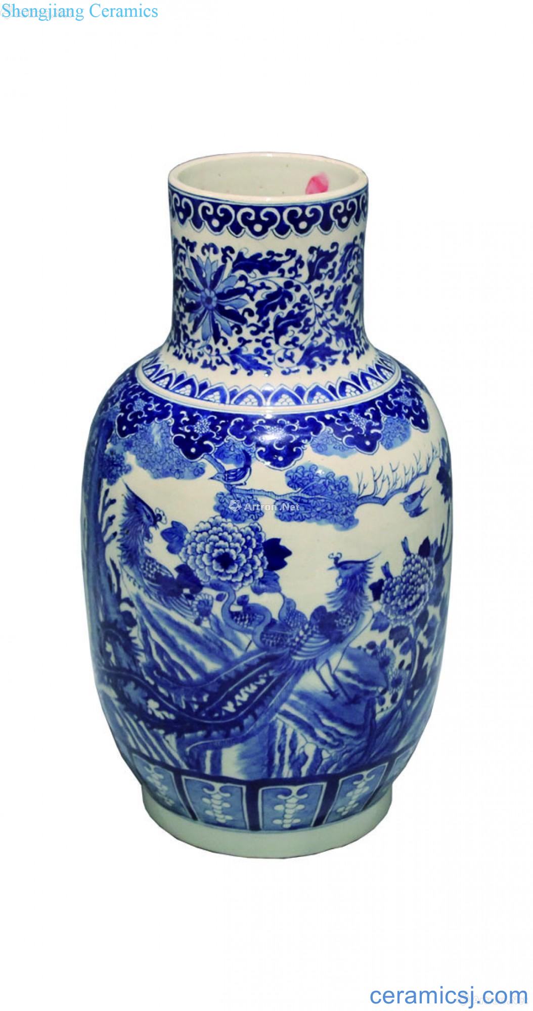 Blue and white wear peony fung lanterns