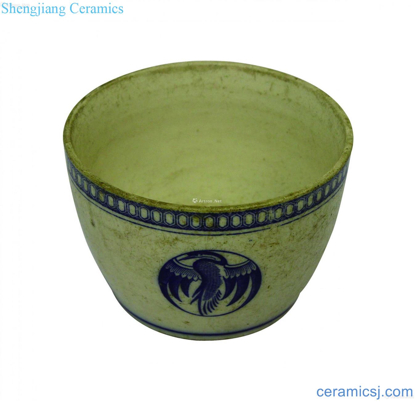 Blue and white cranes bowl