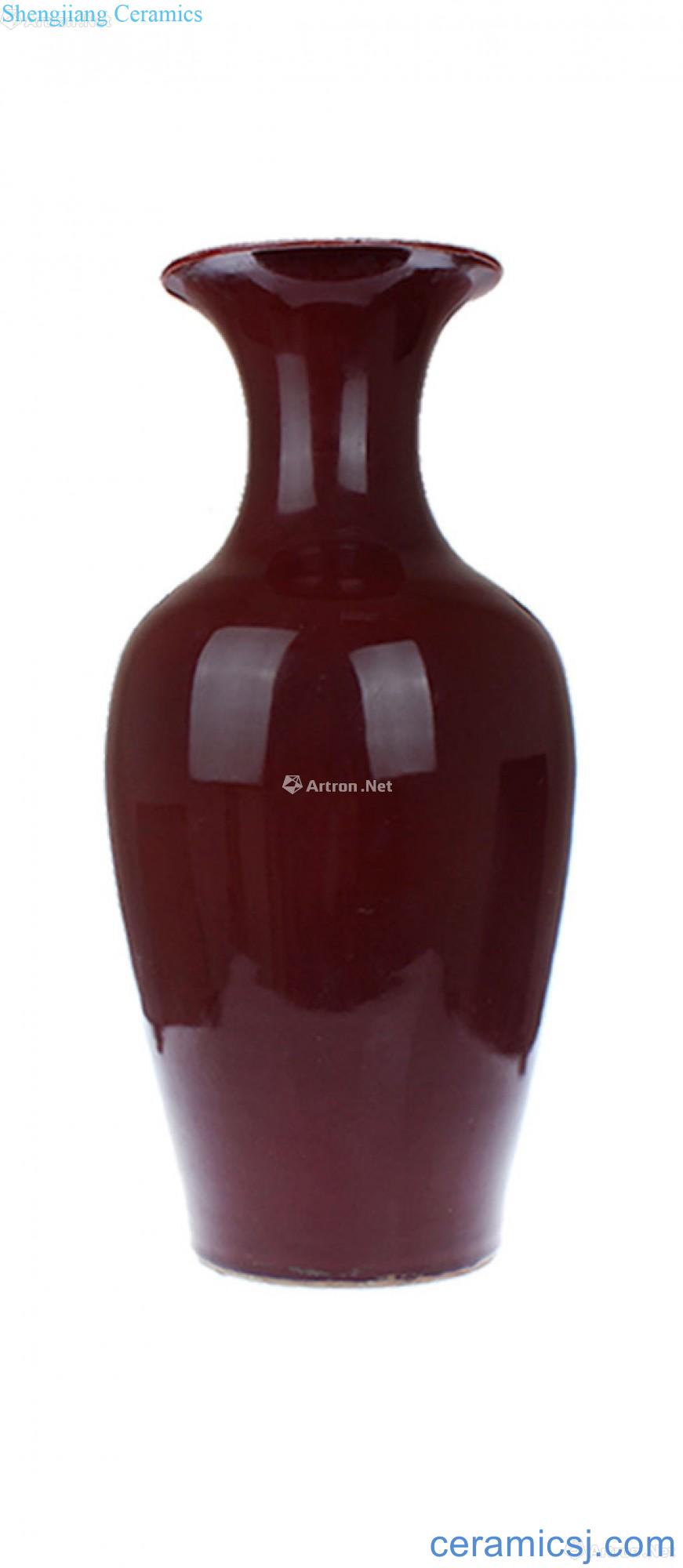 Lang kiln red glaze bottle
