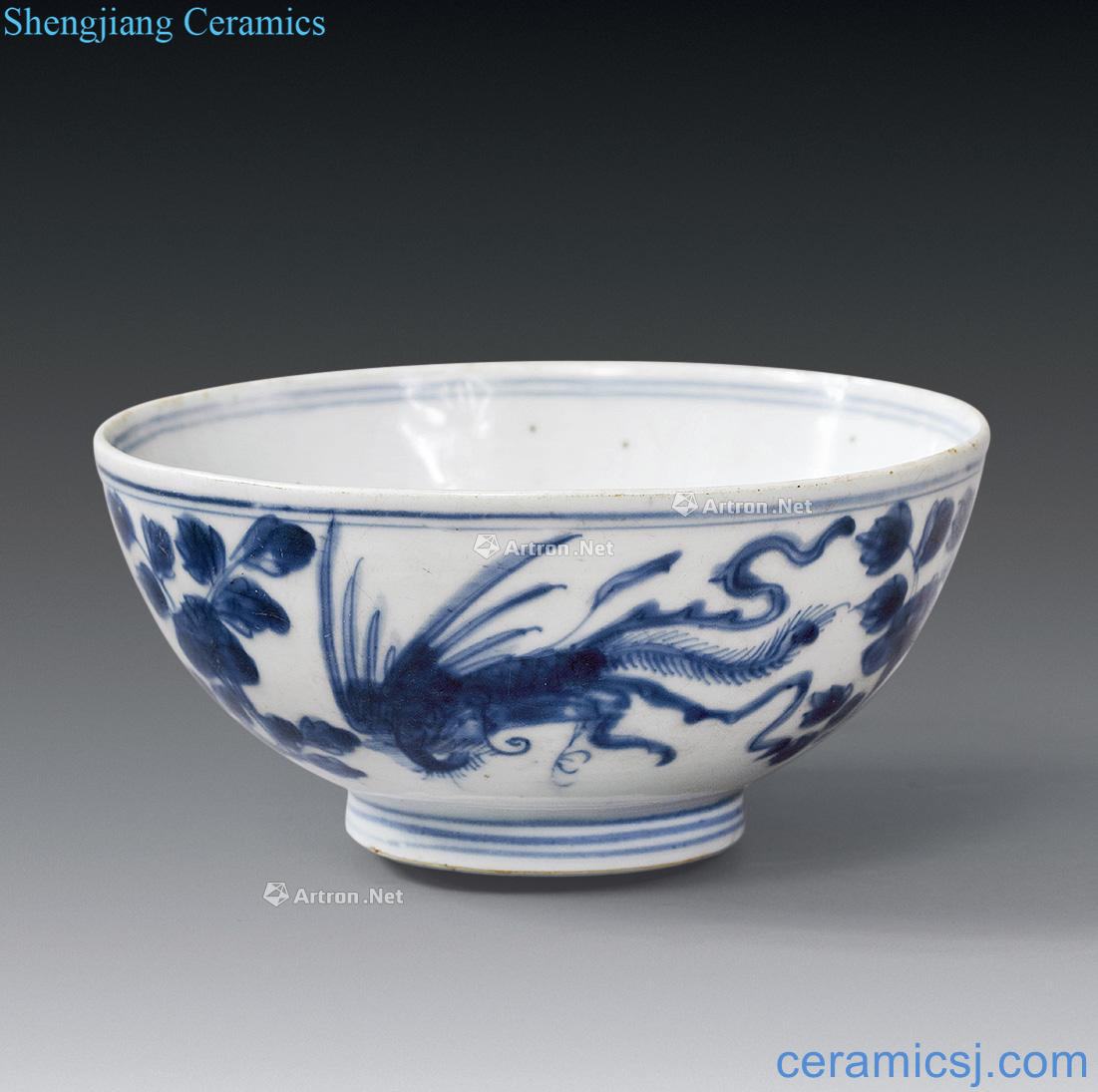 Early in the morning Blue and white grain double YuKuan big bowl