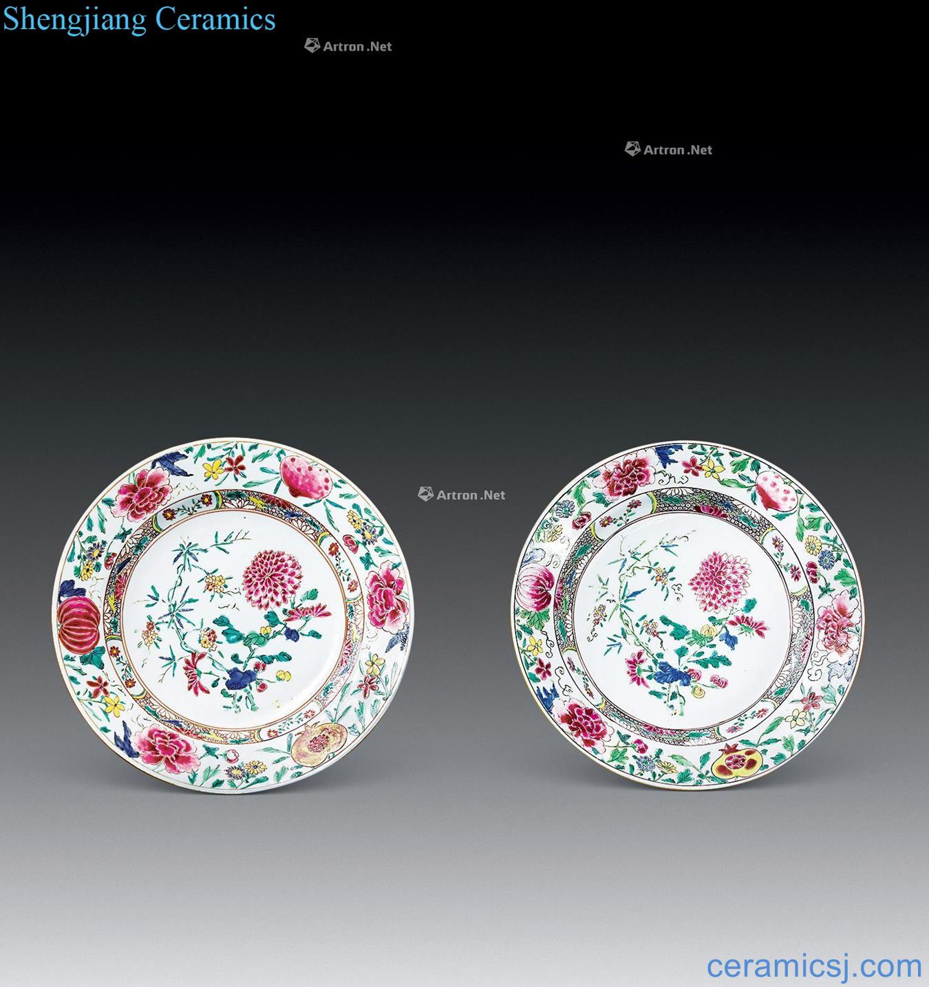 Pastel peony grains disc (a) in the qing dynasty
