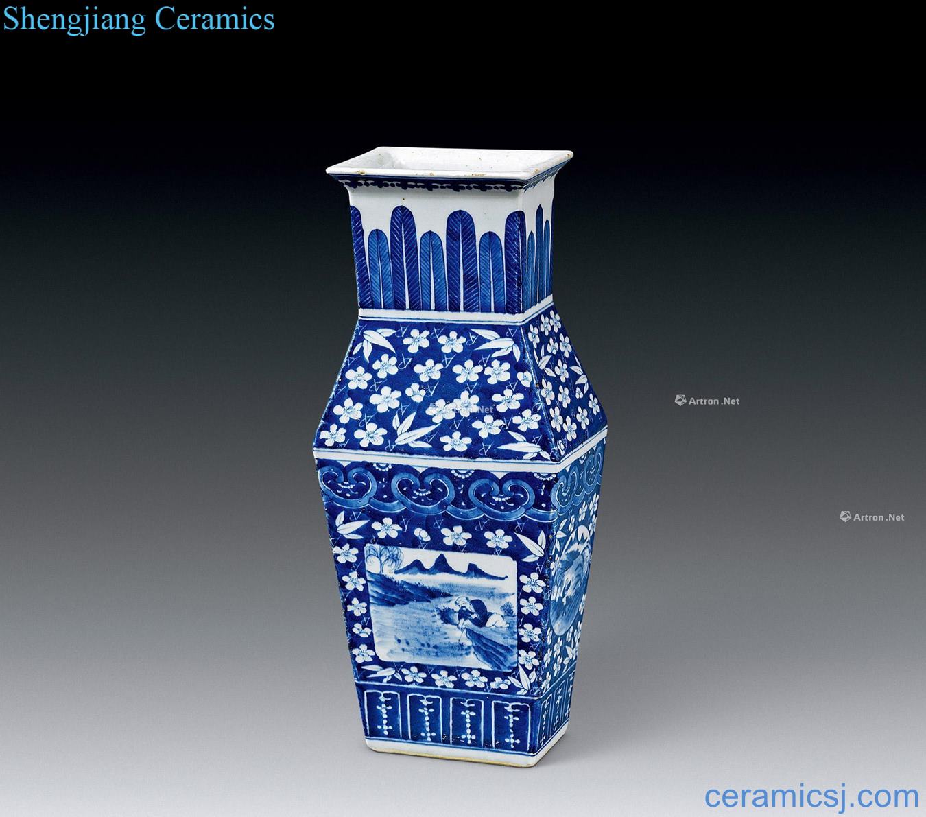 In the qing dynasty Character lines with medallion square bottles