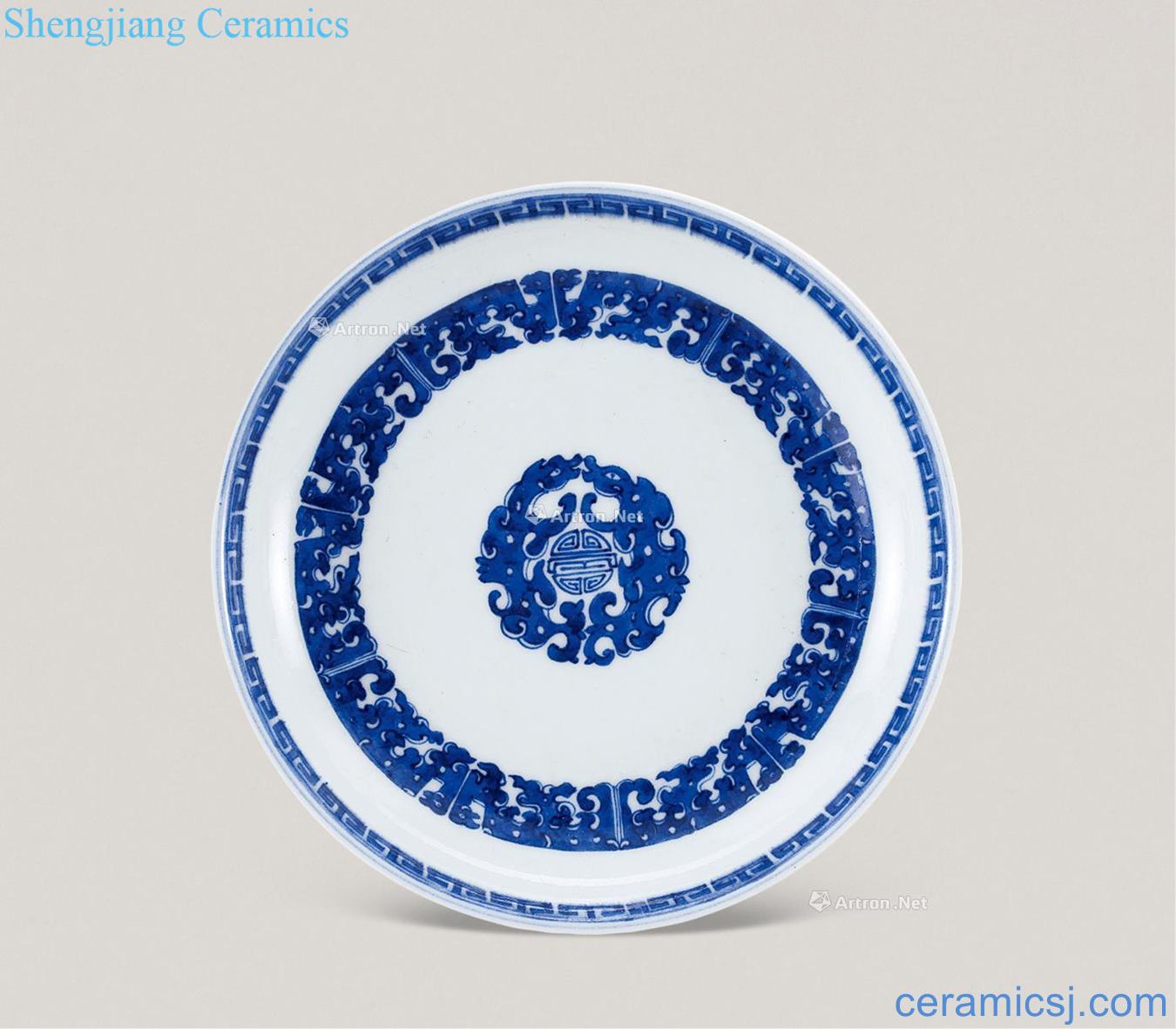 Qing yongzheng Blue twilight dragon disc