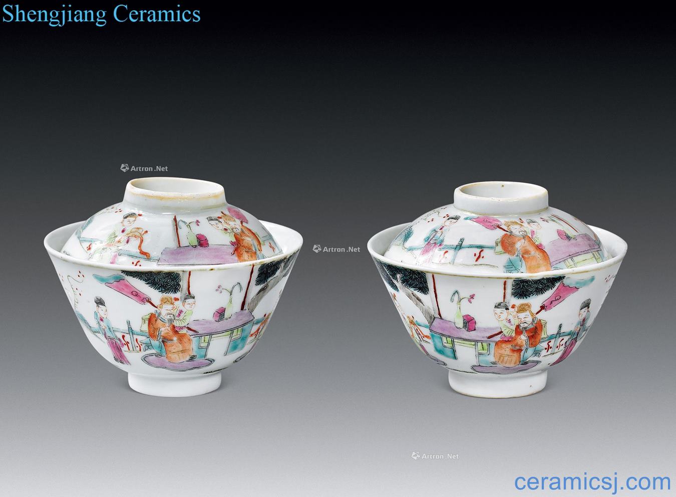 Pastel characters in the qing dynasty grain tureen (a)