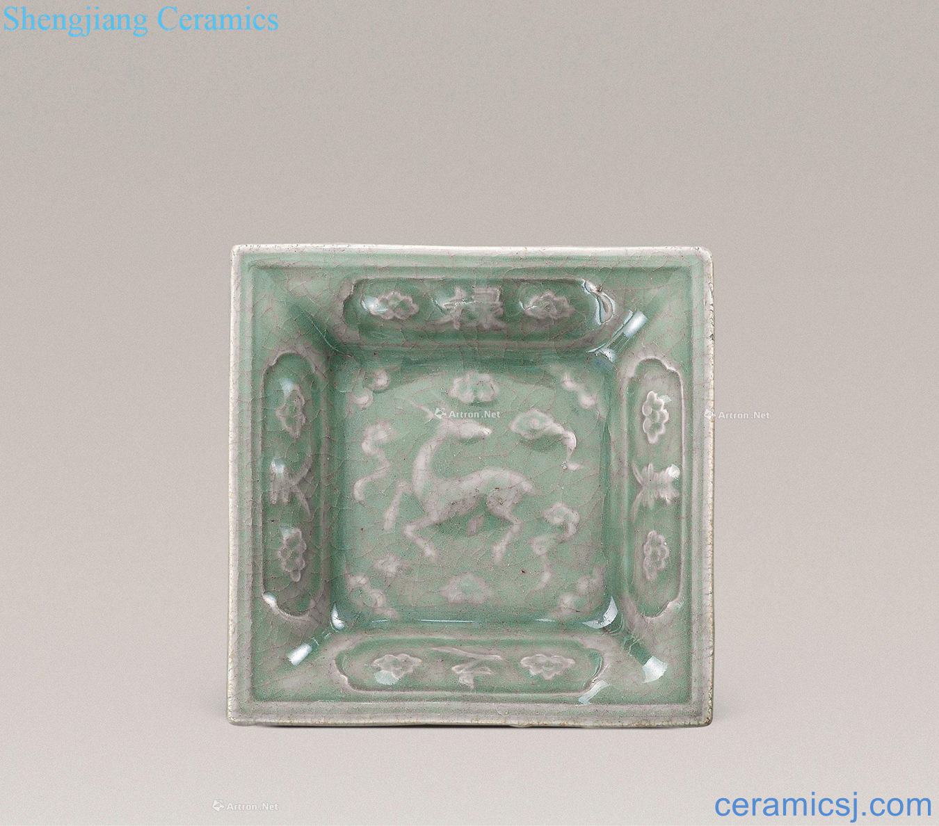 Ming Longquan day John Paul beauty four square plate