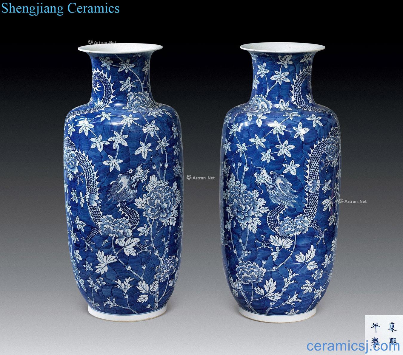 In the qing dynasty Ice Mellon grain peony lantern (a)