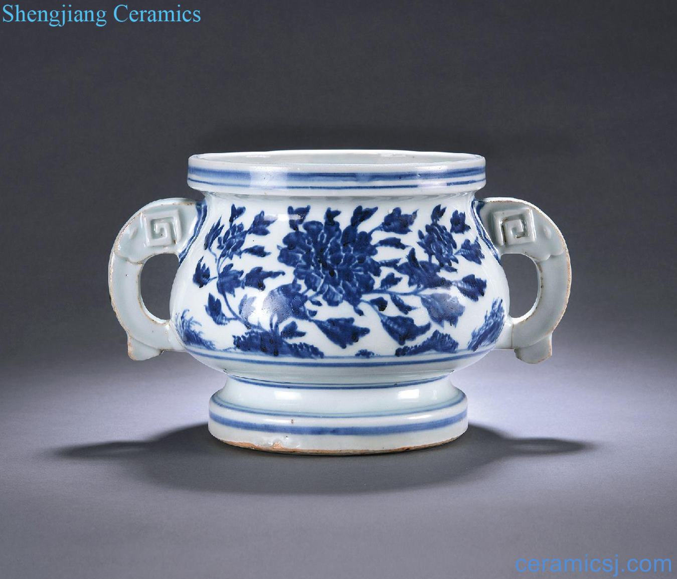 Ming xuande - orthodoxy Blue and white flower GUI jie type furnace