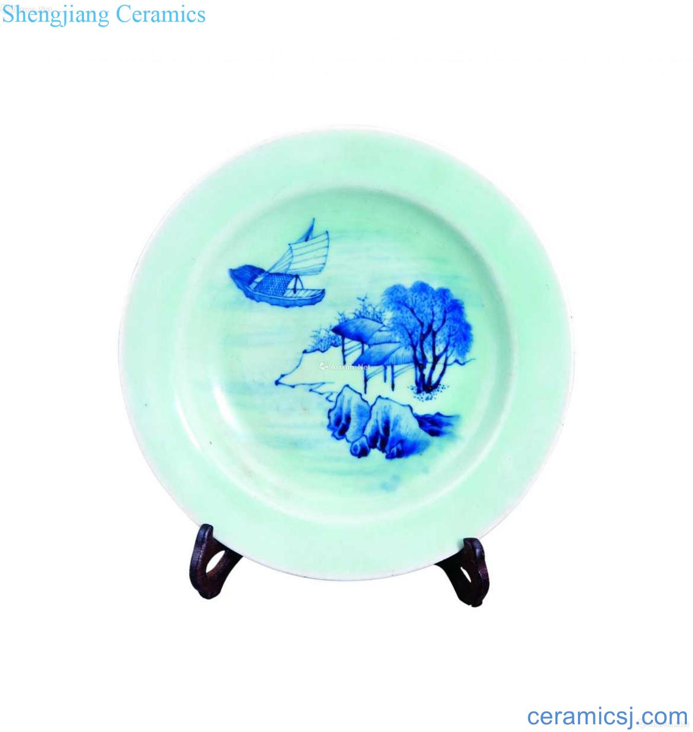 Blue lake JingQing glaze porcelain