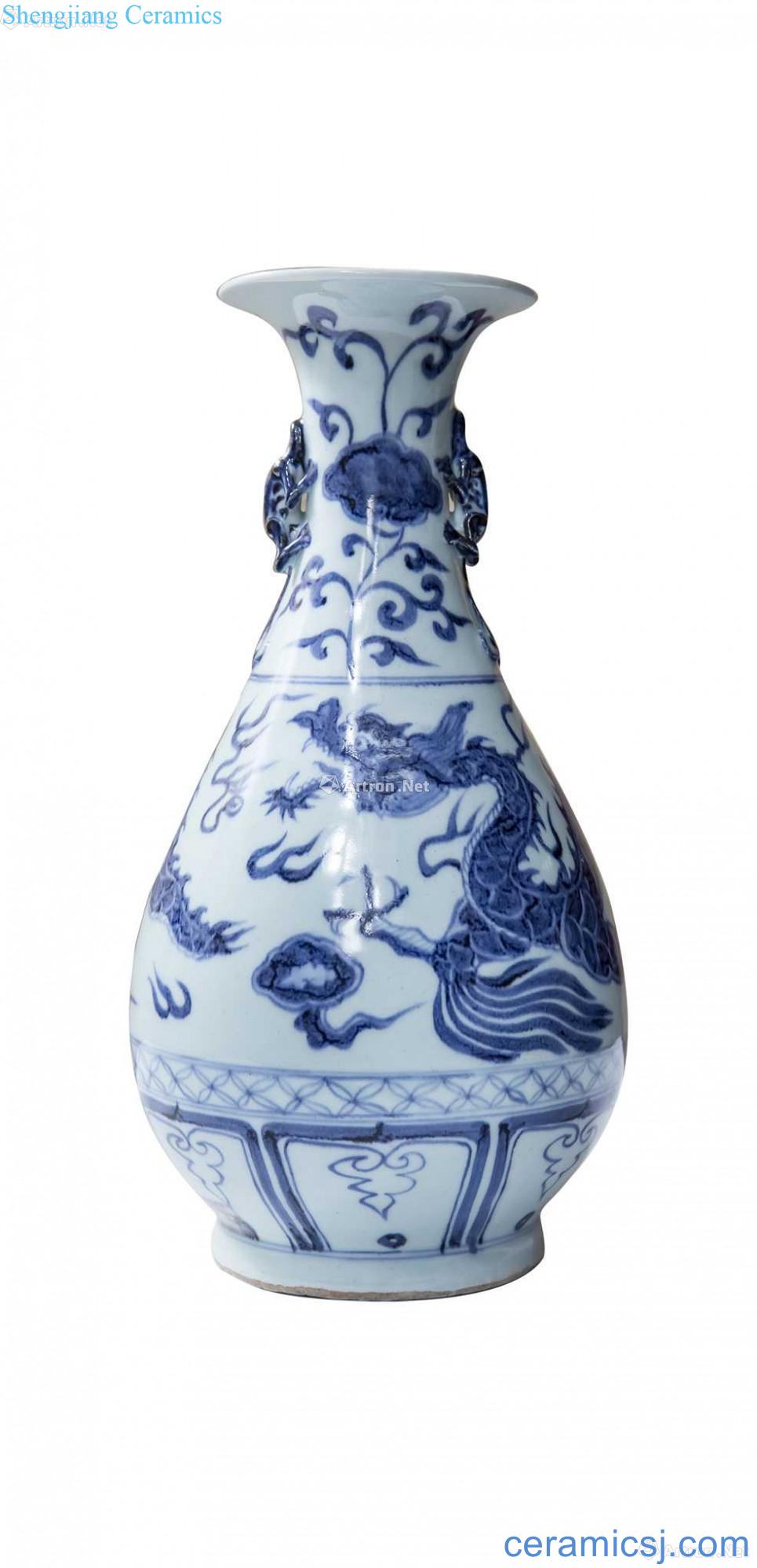 Blue and white youligong YunLongWen okho spring calabash